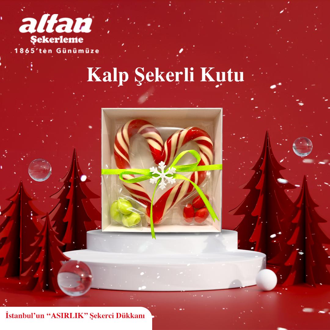 Kırmızı Beyaz Kalp Şeker Kutusu