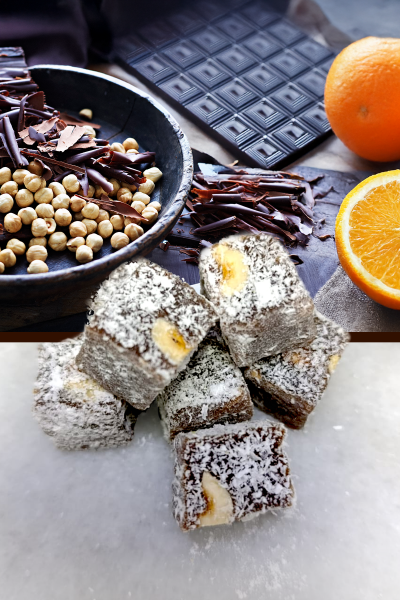 Çikolatalı Portakallı Fındıklı Lokum